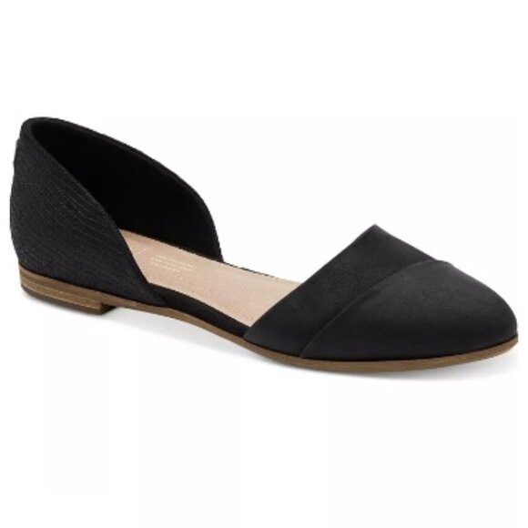 TOMS Women's Jutti d'Orsay Flats, Black | Size 8 - Picture 1 of 8